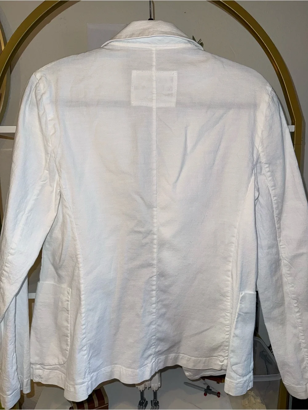 Frank & Eileen Dublin White Linen Open-Front Blazer - Picture 3 of 5